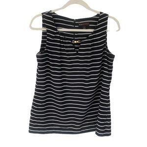 Dana Buchman Black & White Stripe Blouse